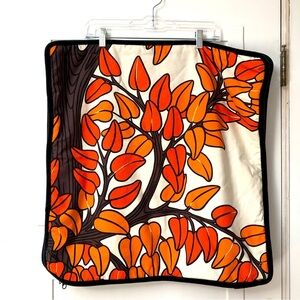 Euro-Linens brown velvet and linen modern tree graphic pillow covers 23x23 zip